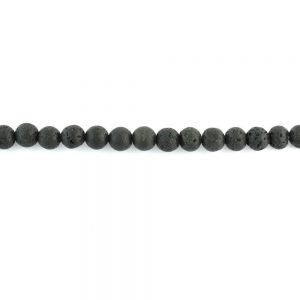 6mm black lava beads