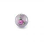 8mm lilac czech glass lampwork bead. handmade glass bead