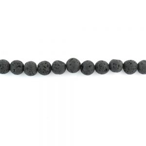 8mm black lava beads