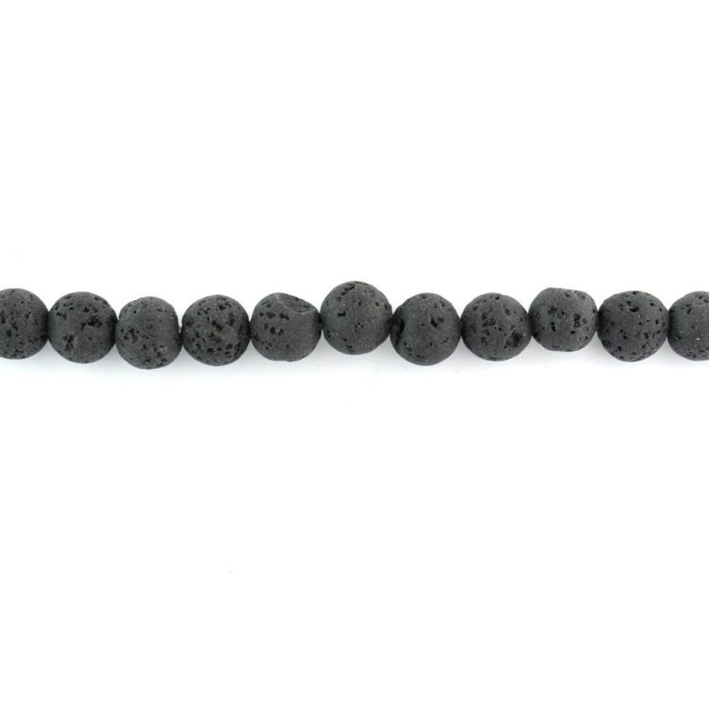 8mm black lava beads