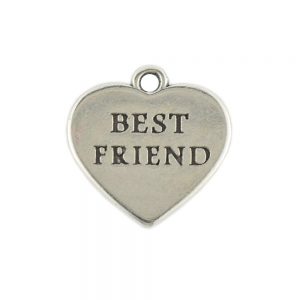 Best Friend Metal heart charm pendant