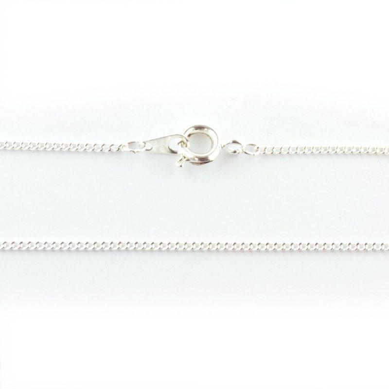18 inch Fine Curb Chain Silver Plated