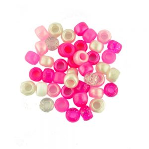 Plastic Pony Bead Pink Mix