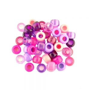 Plastic Pony Bead Purple-Pink Mix