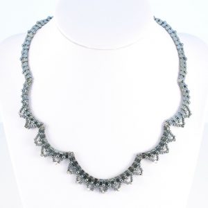 Vintage Style Lace Necklace in the Haematite colourway