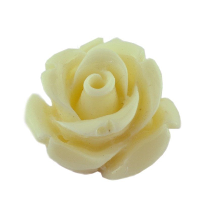 Ivory Acrylic 10mm Rose Bead