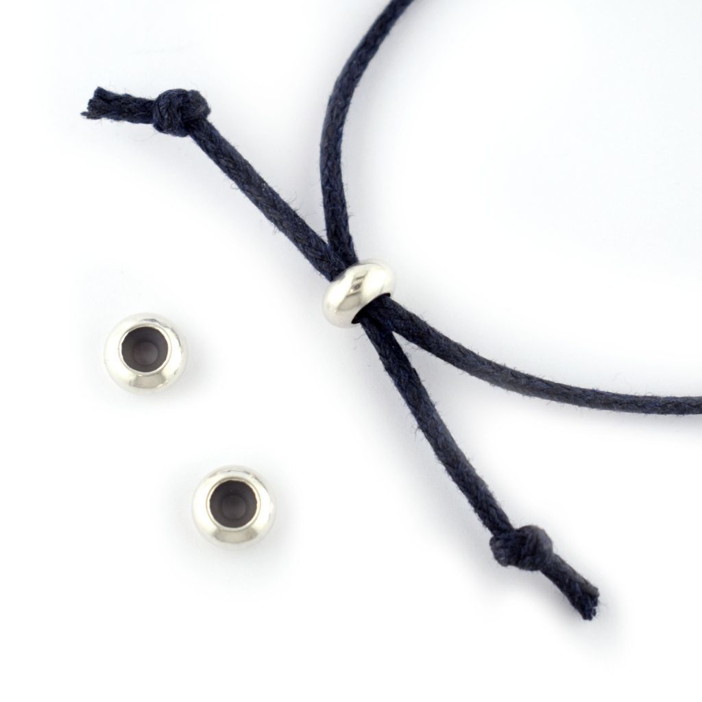 Adjustable Slide Clasp for 2mm Cord Silver Plated The Bead Shop