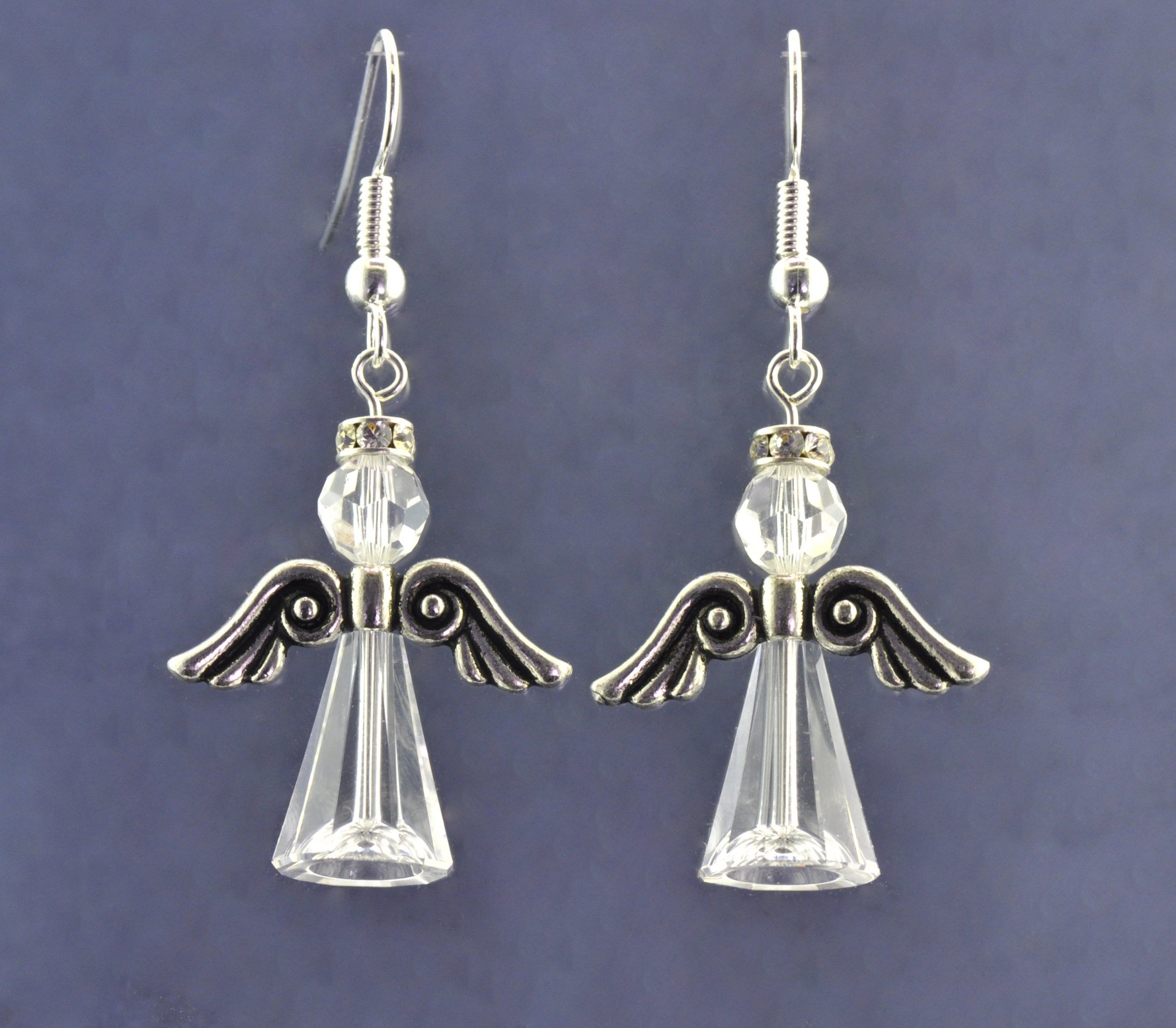 Crystal Angel Earring Kit Silver Plated