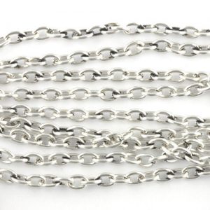 Flat Oval Chain Antique Silver