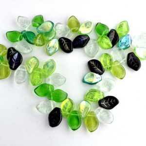 Czech glass leaf beads