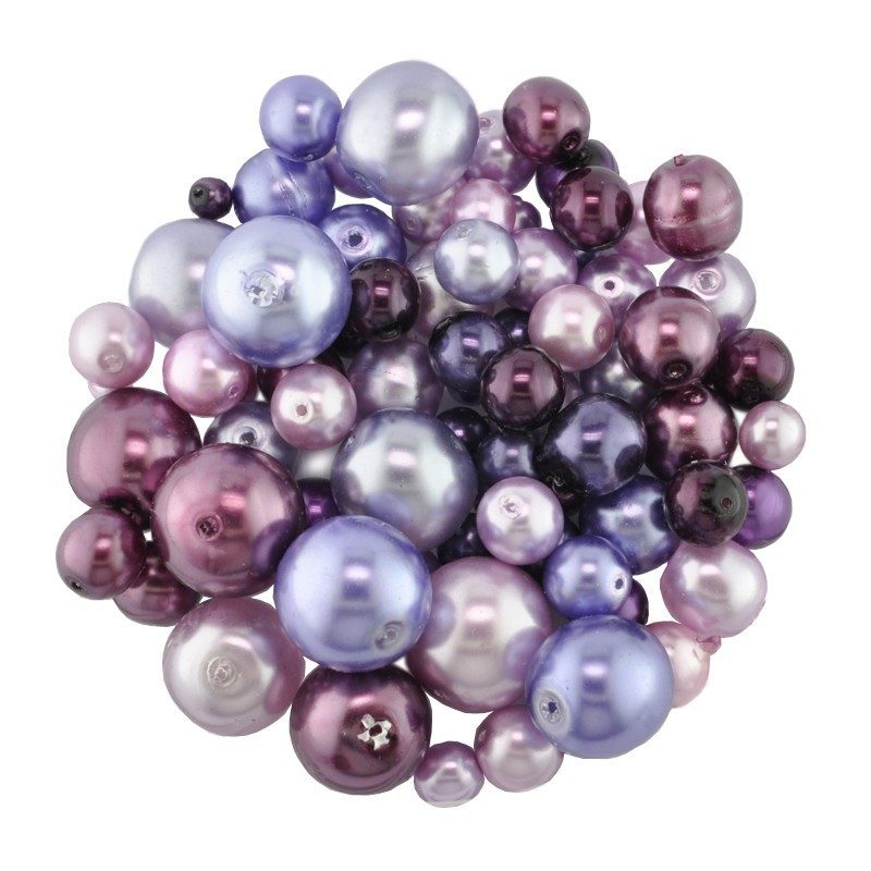 Lilac Czech Glass Pearl Mix