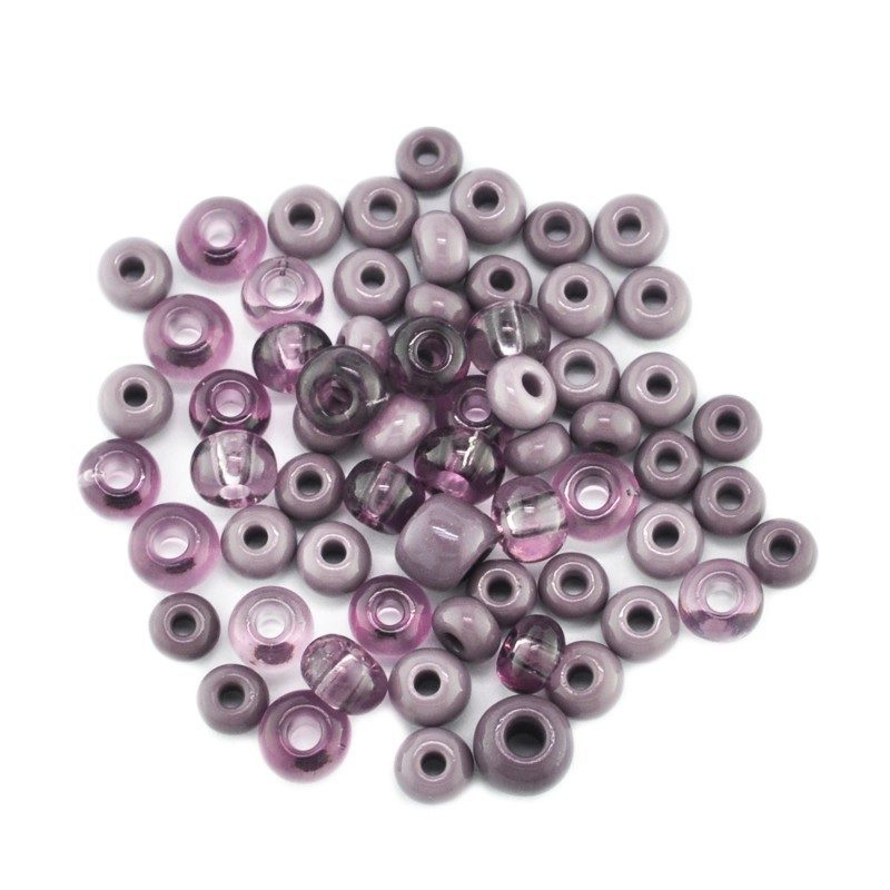 Purple czech glass seed bead mix