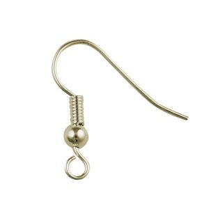 Plain Fish Hook Earwire with Ball, Gold-Plated (36 Pieces)