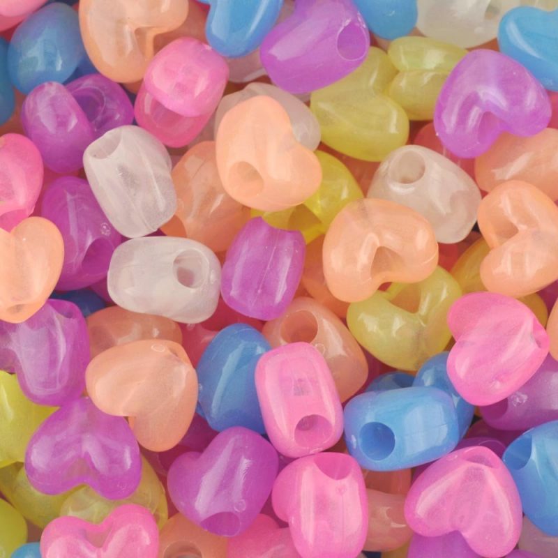 Glow In The Dark Heart Bead Mix - Image 2