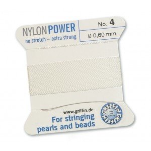 Griffin White Nylon Power Cord No.4 - The Bead Shop Nottingham Ltd