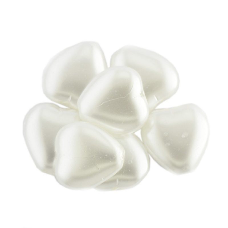 Shaped Glass Pearl Beads 8800 Ivory Large Hearts