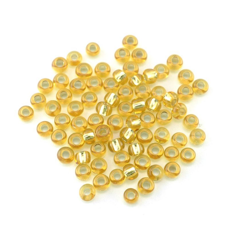 Size 9/0 Seed Beads 1870 Silver Lined Gold