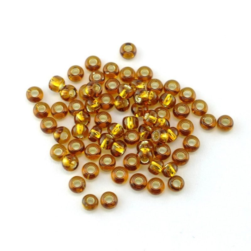Size 9/0 Seed Beads 1970 Silver Lined Dark Gold