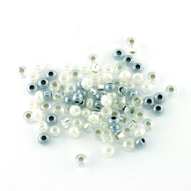 Size 9/0 Seed Beads 9907 Silver Blue Mix