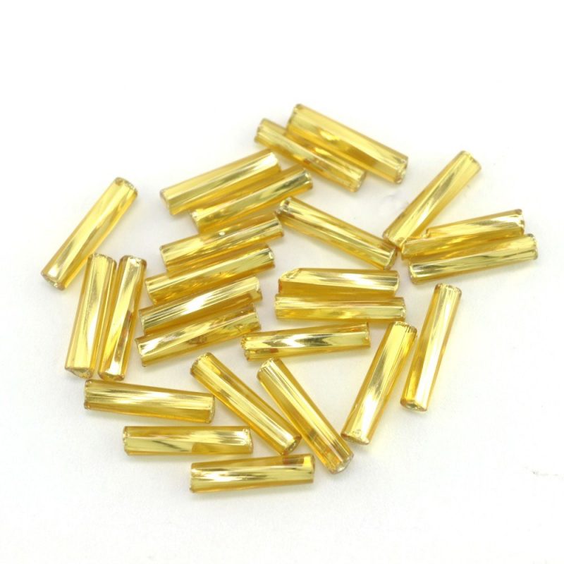 Gutermann 10mm Twisted Bugle Beads 1870 Silver Lined Gold