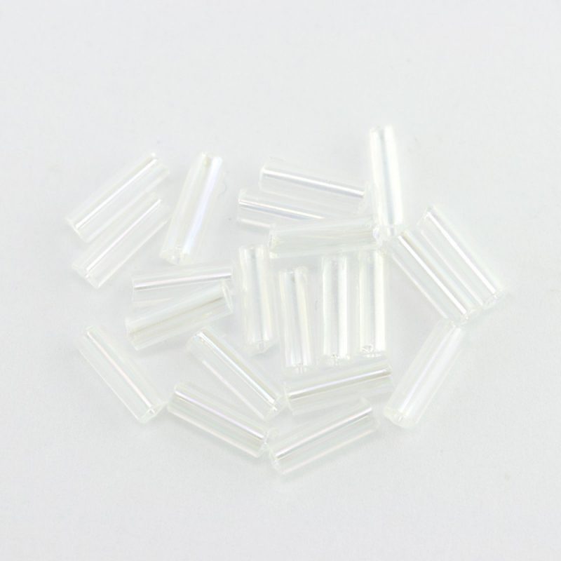 Gutermann 7mm Bugle Beads 5080 Trans Crystal AB