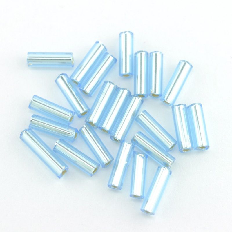 7mm Bugle Beads 7230 Silver Lined Turquoise