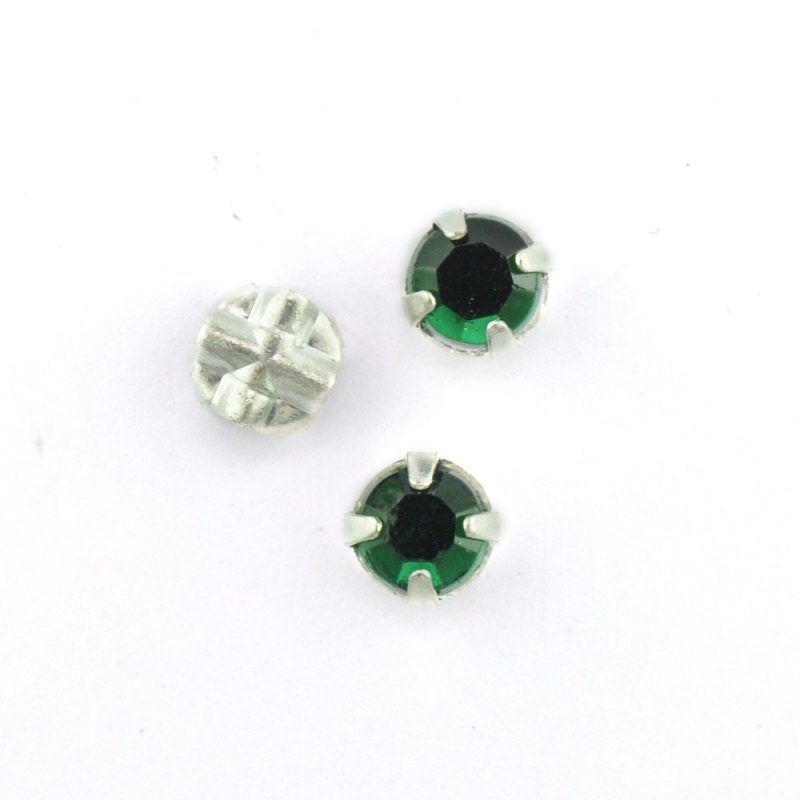 5mm Sew On Crystals 7300 Emerald