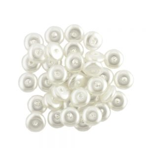 Shaped Glass Pearl Beads 8500 Ivory Small Saucers