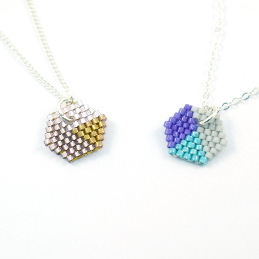 Brick stitch hexagons