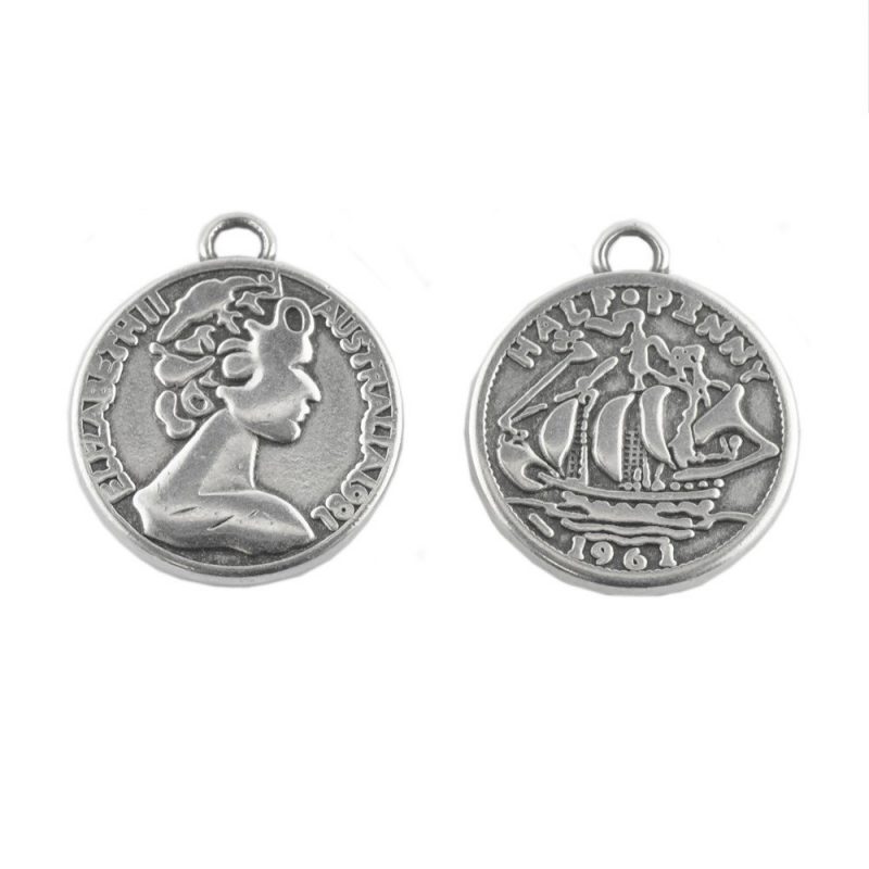 halfpenny coin pendant charm