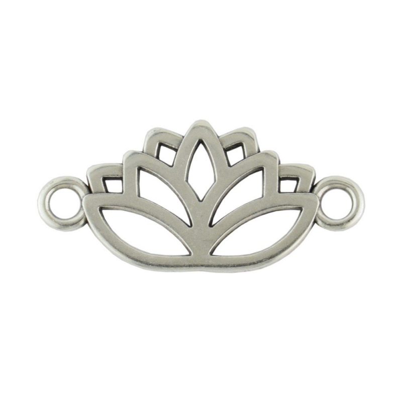 Metal Lotus flower charm connector