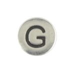 Round metal letter bead G