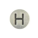 Round metal letter bead H