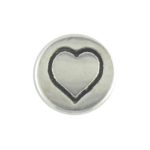 Heart round metal letter bead