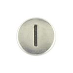 Round metal letter bead I