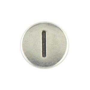 Round metal letter bead I