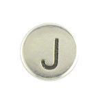 Round metal letter bead J