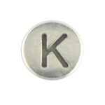 Round metal letter bead K