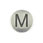 Round metal letter bead M