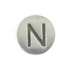 Round metal letter bead N