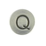 Round metal letter bead Q