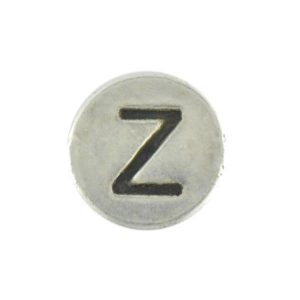 round metal letter bead Z