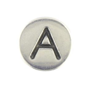 Round metal letter bead A