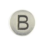 Round metal letter bead B