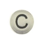 Round metal letter bead C