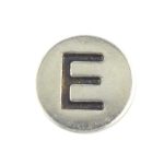 Round metal letter bead E