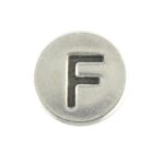 Round metal letter bead F