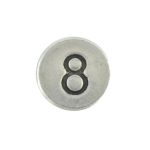 Round metal number bead 8