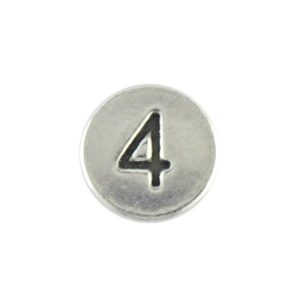 Round metal number bead 4