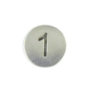 Round metal number bead 1